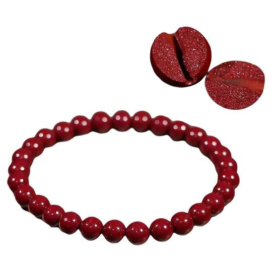 朱砂手串手链素圈本命年平安护身符女士转运珠女爆款红绳佩戴幸运