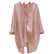 Pink Tencel sun protection shirt for women summer thin mid-length shirt with skirt suspenders and blouse sun protection shirt