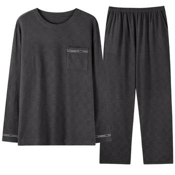 Pajamas men's spring and autumn pure cotton long-sleeved home clothes
