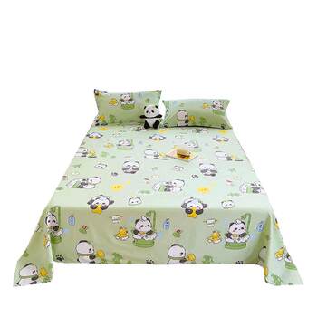 Cartoon sheets single pieces pure cotton 100 cotton sheets dormitory single students's mattress single pillowcase 2 three-pieces set