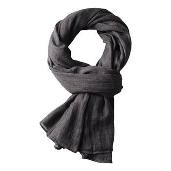 Japanese Classic Original Soft Autumn and Winter Men's Scarf Casual Versatile Dark Gray Long Scarf for Men Middle-Aged and Elderly Personality