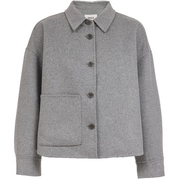 Only comfortable drop shoulder short shirt wool coat