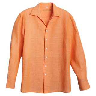 One-piece button-necked linen shirt men's casual shirt