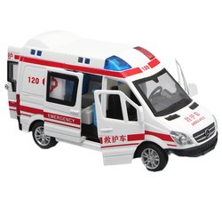 ເຄື່ອງຫຼີ້ນເດັກນ້ອຍ simulation 120 ambulance alloy 110 police car car model boy police toy car