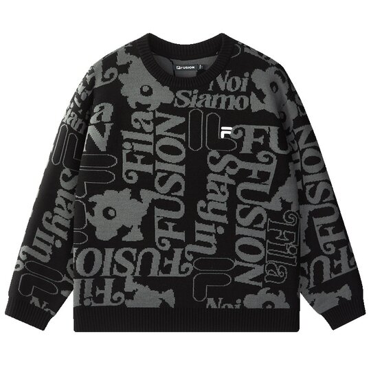 FILA FUSION Fila trendy brand couple knitted sweater 2025 winter new fashion casual pullover sweater