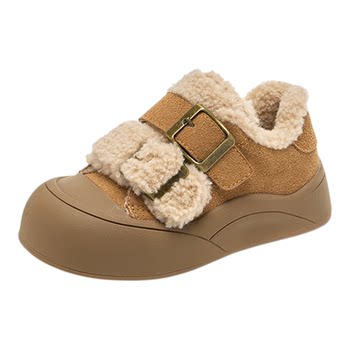 Children's velcro plus velvet warm cotton shoes for boys and girls