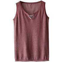 Summer cotton and linen knitted camisole womens outer wear casual versatile loose slimming layered fake two-piece sleeveless top