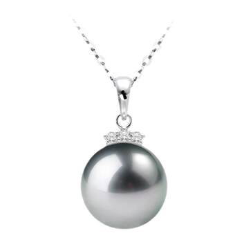 Gio jewelry tahitian platinum gray black pearl necklace