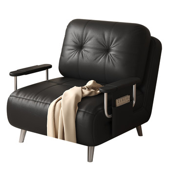 Medium style black sofa bed folding dual-purpose integrated 2025 new small apartment pull-on single person telescopic bed Medium style black sofa bed folding dual-purpose integrated 2025 new small apartment pull-on single person telescopic bed