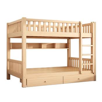 Solid wood bunk bed small apartment high and low bed