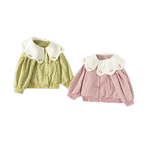Girls coat spring and autumn 2024 new fashion style baby girl long-sleeved cardigan childrens autumn clothing childrens princess top