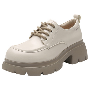 Dadong white commuter loafers thick-soled small leather shoes