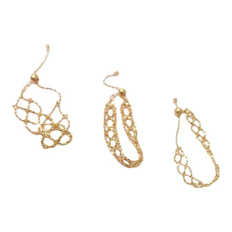 18K gold pull adjustable lace ring