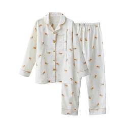 October crystal postpartum clothing, spring and summer postpartum nursing home clothes, pure cotton gauze maternity pajamas