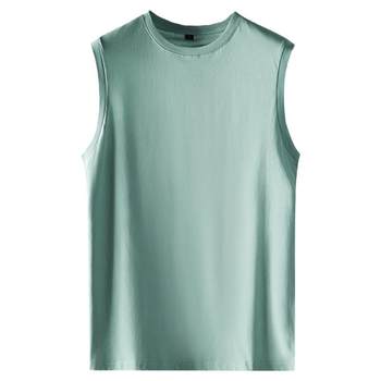 Mercerized cotton sleeveless vest sweat vest for men summer ວ່າງກິລາສີແຂງຂະຫນາດໃຫຍ່ bottoming vest ແນວໂນ້ມການອອກກໍາລັງກາຍ