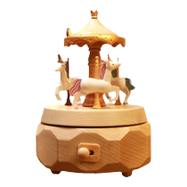 Forest wood fun unicorn carousel music box music box ornaments birthday gift for classmates children and girls
