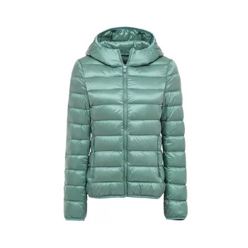 Women's light down jacket short hooded jacket