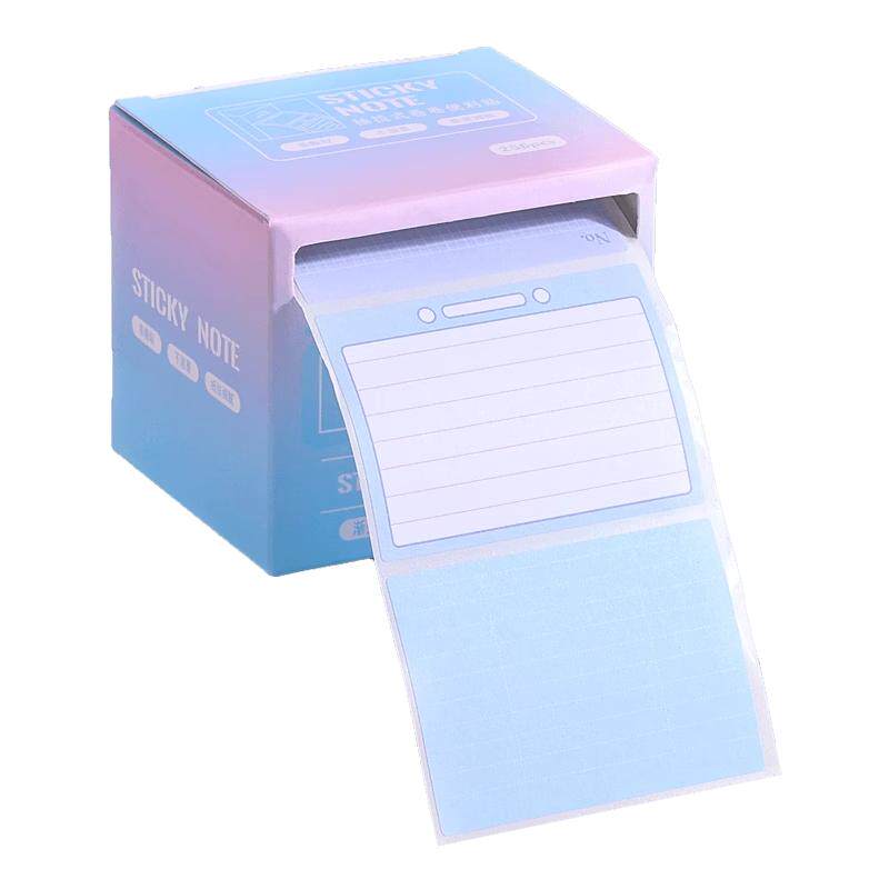 Pull-out post-it notes with gradient colors and cute error correction notes
