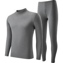 Antarctic thermal underwear for men thickened and velvet mid-high collar autumn coat and long trousers set cashmere protein winter cold protection