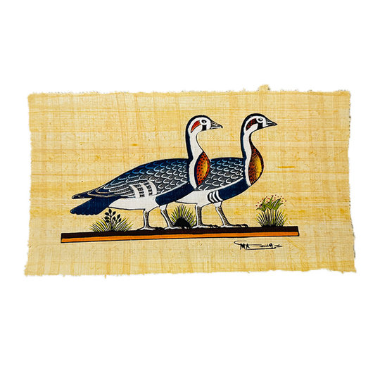 埃及手绘地图金字塔树皮画莎草纸画草纸画沙草纸博物馆