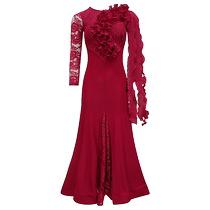 Danbaoluo professional modern dance skirt ballroom dance swing dress new red black pool competition advanced performance skirt