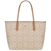 (Self-operated) COACH Large Womens PVC with Leather Shoulder Hand Tote Bag