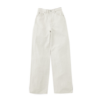 MOUSSY casual and sexy high-waisted cotton and linen solid color straight casual jeans for women 010GSA11-0550