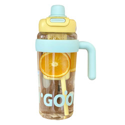 New Giant Water Cup with Large Capacity, High Aesthetic Value for Girls, Straw Cup, Portable Summer Tea and Water Separation Cup, Floral Tea Cup