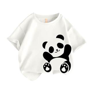 Children's clothing children's short-sleeved t-shirt pure cotton panda clothes