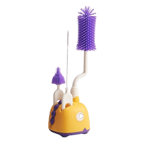 Bottle Brush Cleaning Brush Newborn Baby Special Storage Rack Long-Handed Bottle Brush Pacifier Brush Silicone Cleaning Brush Set