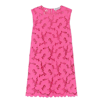 self-portrait spring and summer fluorescent pink paper-cut lace fresh dress and skirt