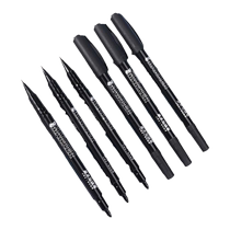 Powerful hook pen double-headed art hook pen tracing line painting highlight pen small double-headed marker thick-headed fine-headed large-headed black marker pen oily not easy to fade waterproof and oil-proof S563