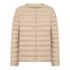 Thin Down Jacket Women's Round Neck Large Size White Duck Down Jacket