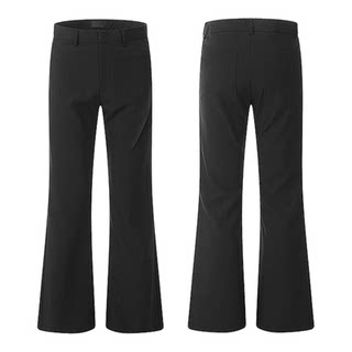 Тонкие брюки узкого кроя со складками, слегка расклешенные hw002