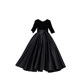 女童黑色儿童礼服裙中大童花童婚礼女孩高端主持人钢琴演奏演出服