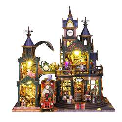 Trajectory Ghost City DIY Cottage Gothic Castle Wooden Handmade Assembly Model Railway Station 3D Puzzle Gift