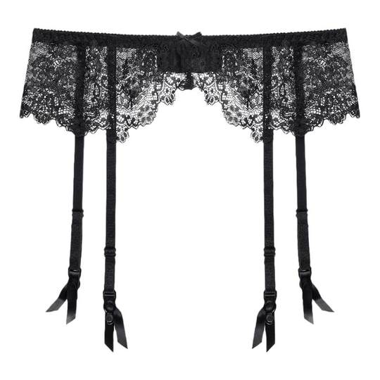 性感黑色蕾丝吊袜带长筒过膝超薄腿环欧美丝袜防滑大码袜夹三件套