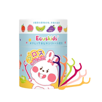 (自营)日本ecuskids儿童牙线超细牙线棒木糖醇果味独立包装60枚