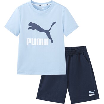 ເຄື່ອງນຸ່ງເດັກນ້ອຍ puma ຊຸດເດັກນ້ອຍແຂນສັ້ນ ແຫ້ງໄວ ລະບາຍຄວາມຊຸ່ມຊື່ນ 2 ຊິ້ນ ເສື້ອກິລາສັ້ນ