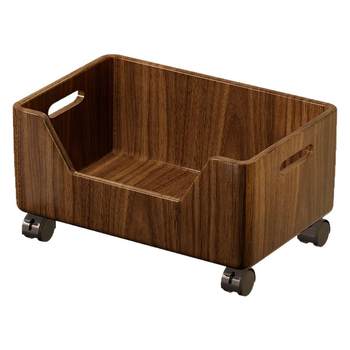 Solid wood schoolbag shelf mobile bookcase