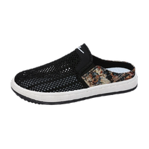 Pull-back canvas shoes mens half-mug summer mesh breathable trendy casual toe-toe heelless lazy one-step trendy shoes