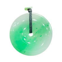 Light Picking Up Burmese Natural Grade A Jade Ice-Run Spicy Sun Green Flower Delicate Peace Buckle Pendant