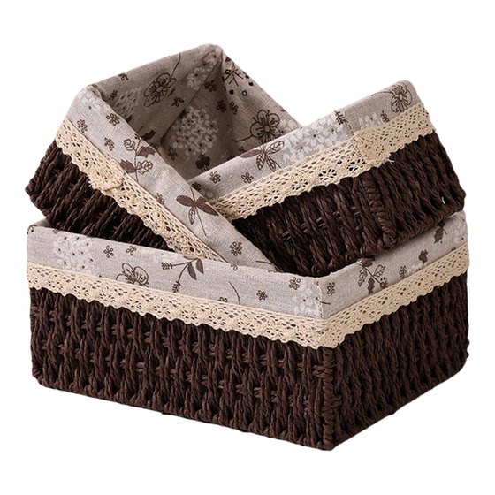 Desktop storage basket living room coffee table remote control miscellaneous box