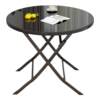 Qijiayufu foldable tempered glass dining table round table