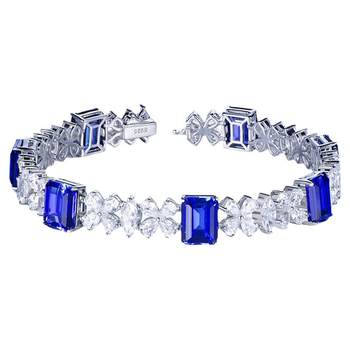 Millai synthetic sapphire bracelet cultured color treasure s925 sterling silver jewelry hand accessories fashionable women's high-end jewelry