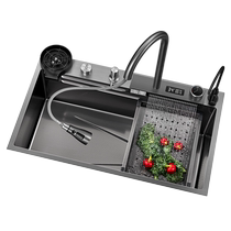 Oaks kitchen sink 304 stainless steel vegetable basin large single tank household dishwashing basin under the counter sink 68