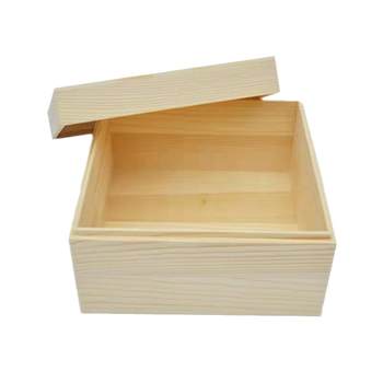 Pine wood long wooden box storage gift box solid wood heaven and earth cover