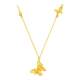 Chow Tai Sang Gold Necklace Women's 5G Pure Gold Sparkling Butterfly O-shaped Clavicle Chain Pendant Birthday Gift for Girlfriend