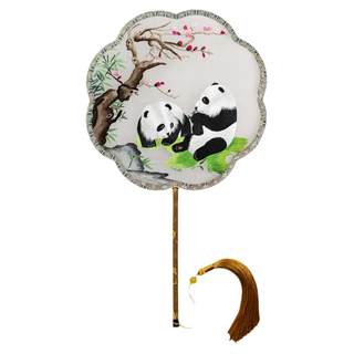 扇子古风女苏绣双面绣云锦特色中国风工艺品团扇送老外礼物外国人