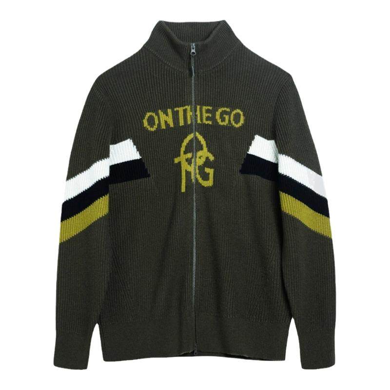 Fashionable slim fit zipper cardigan in wool and cashmere